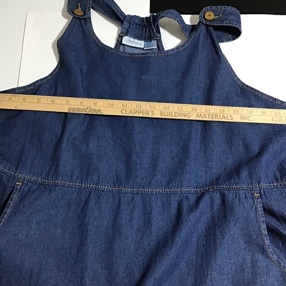 The Vermont Country Store Denim Jumper Midi Dress Womens 2X Prairie CottageCore - Picture 9 of 12